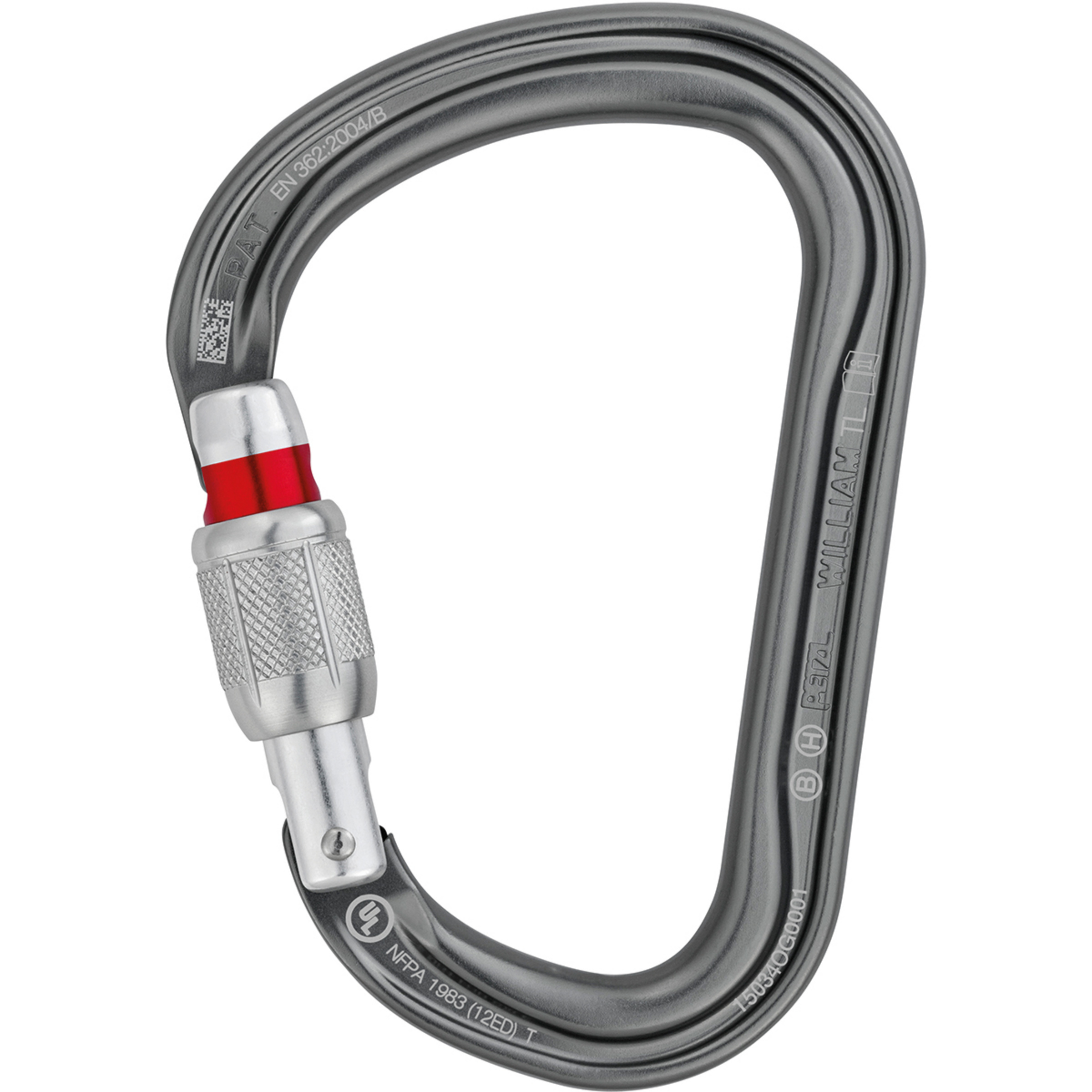 Petzl William Screw-Lock HMS Karabiner Karabiner grau Größe Screw-Lock Alpinklettern | Sportklettern