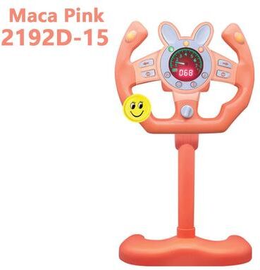 Discount Dollar Deals Electric Simulated Driving Steering Wheel, Portable Copilot Toy With Light And Sound, Educational Childrens Gifts pink 1
