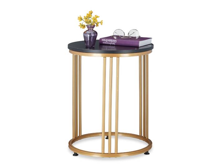 Beistelltisch MARMO Gold-Schwarz