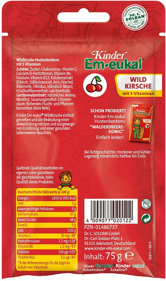 Kinder Em-eukal® Wildkirsche Bonbons 75 g 75 g Bonbons
