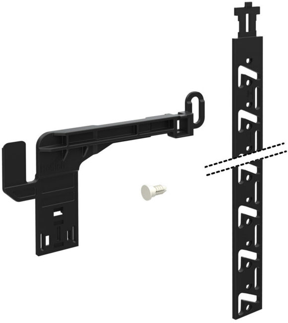 Hettich Set de verrouillage tiroir bureau Systema Top 2000 9080099, appliqué, droit KF noir (9080099)