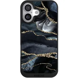 Nivocase Handyhülle für Apple iPhone 17 Hülle NIVOpure Case Schwarz Glitzer Look Marmor Trends (Apple iPhone 17), Smartphone Hülle, Schwarz