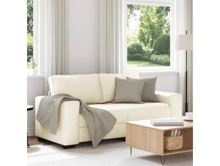 HEFZGDB 2-Sitzer-Sofa 140 cm Leinenstoff mit robustem Holz- und Metallgestell, Breiten Armlehnen und dick gepolsterter Sitzfläche für optimalen Komfort, atmungsaktives Naturmaterial