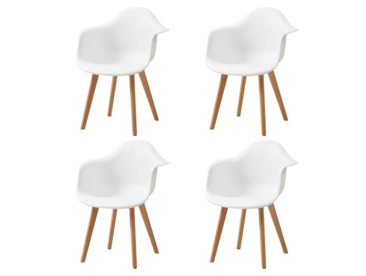 EGOONM Lot de 2/4 chaises de salle à manger, fauteuils minimalistes rétro modernes en plastique avec pieds en hêtre pour salle à manger, cuisine, salon