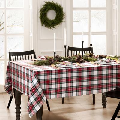 Threadmade Christmas Classic Holiday Plaid Cotton Tablecloth