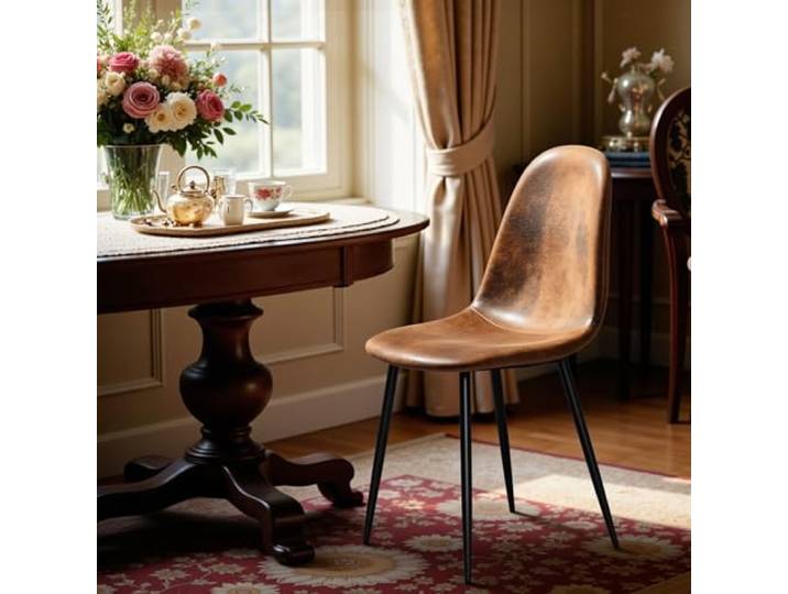 FurnitureR Sessel im Schaukelstuhl-Design - Braun Veloursimitat, Gepolstert, Metallgestell, Fester Sessel für Wohnzimmer (Einzelstück)