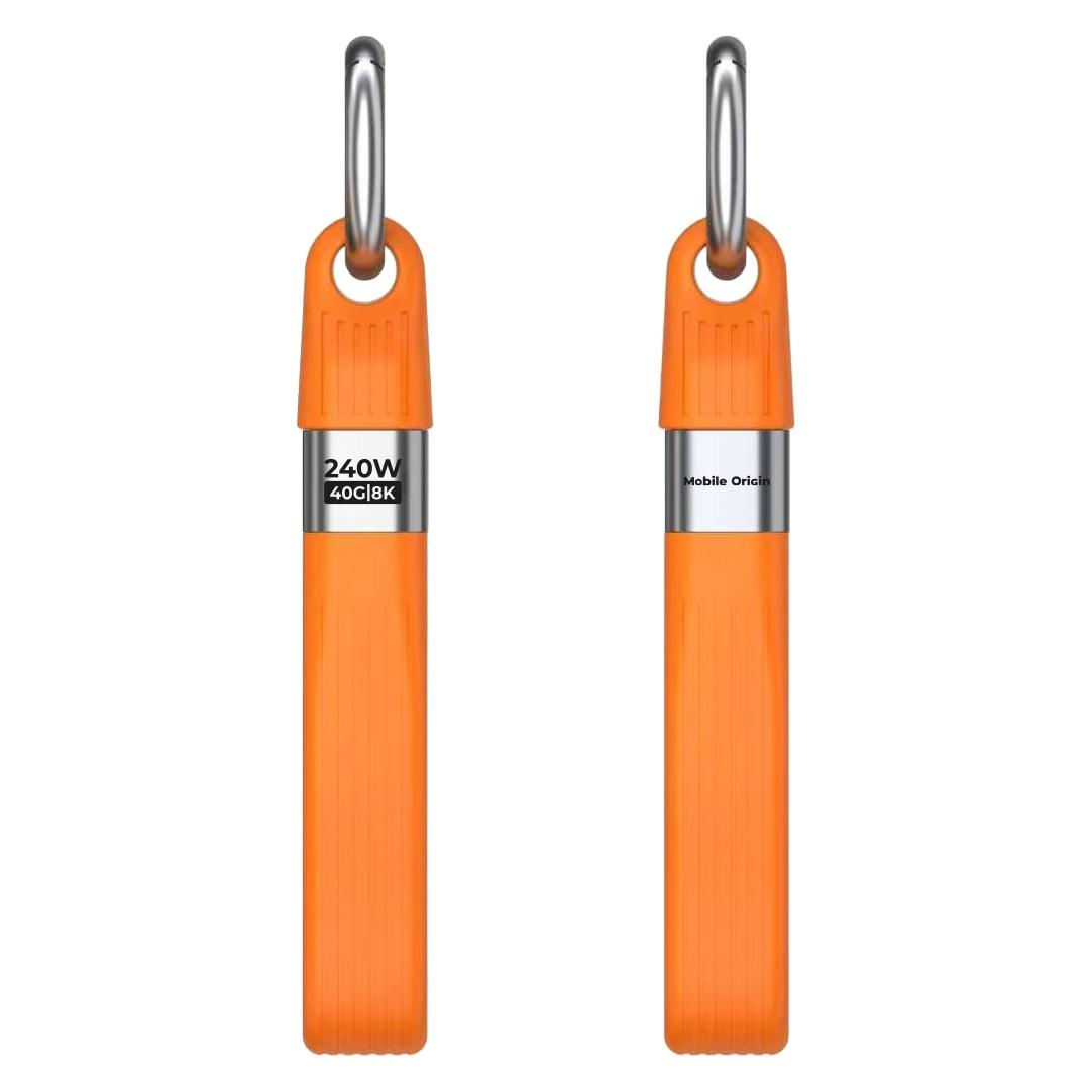 Mobile Origin 240 W, 40 Gbit/s, 8K, USB-C-Schlüsselanhänger-Kabel CB17, orange (0.13 m, 240 W) (MO-UK-CB17-ORG)
