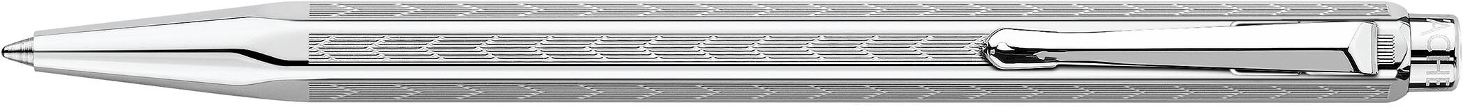 Kugelschreiber "Caran d'Ache Ecridor Chevron Palladium", silber (silberfarben), Messing, Stifte, Kugelschreiber silberfarben Einheitsgröße