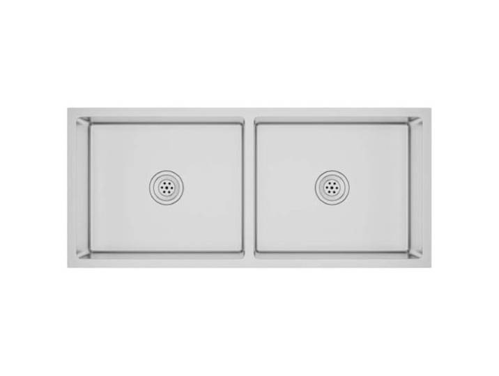 Handgefertigte Küchenspüle aus Edelstahl, Doppelwaschbecken Satinierte Oberfläche, X-Rahmen, schneller Abfluss, schalldicht, Unterputz- oder Hängeinstallation