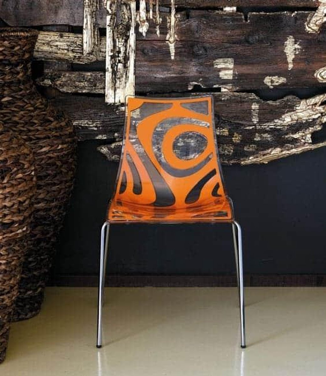 ABC Kantoormeubelen Kantinestoel Design Luisa Battaglia Doorschijnend zand Stapelbaar