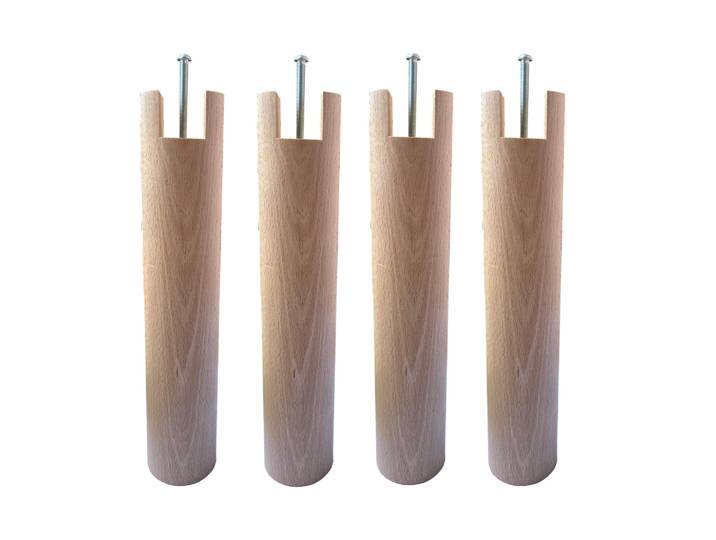 4 pieds cylindriques pour cadre à lattes naturel 30 cm