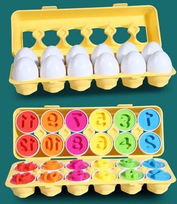 Uplift Picks Montessori Eggs Screw Puzzle 3D Shape Matching Educational Toy For Kids 12 Pcs Numbers