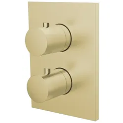 Herzbach design ix pvd Thermostatarmatur Unterputz 3 plus eckig rund bra, Brass Steel, 21.503055.2.4 21.503055.2.41