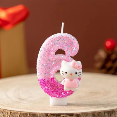 Uplift Treasures Cute Cartoon Cat Number Birthday Candle For Cake Decoration 6