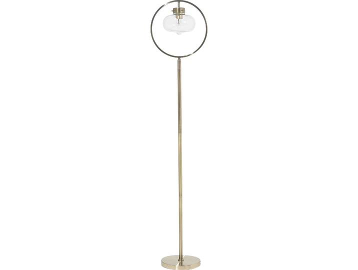 BELIANI Stehlampe Gold Metall 165 cm Lampenschirm Glas Kreisform Kabel mit Schalter Retro Design