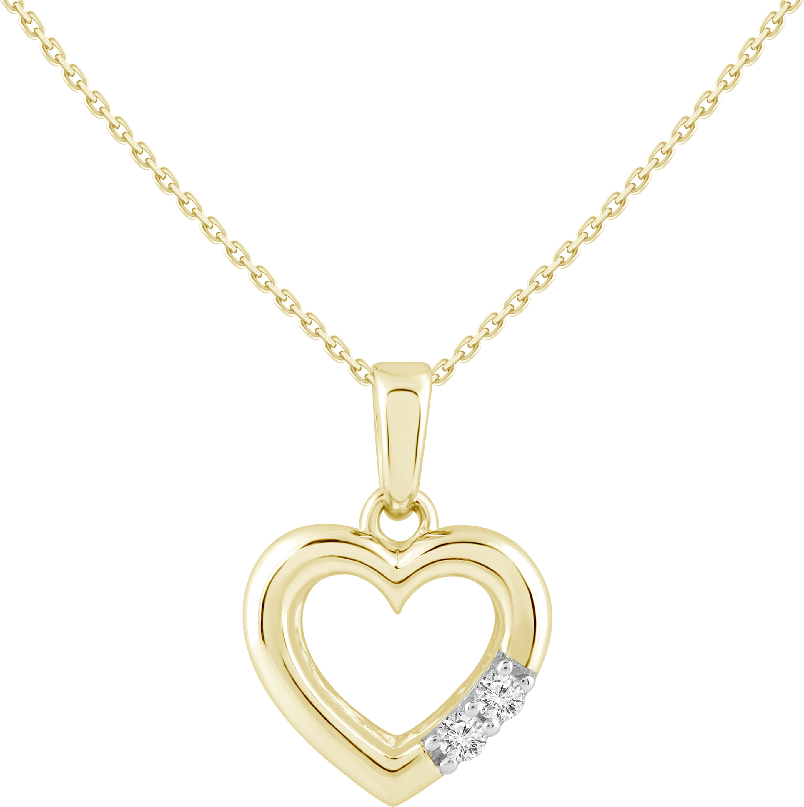 Lykken Elegance keltakultainen sydän timanttikaulakoru 0.04ct