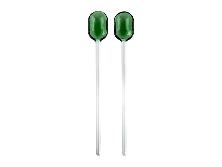 Muurla Couverts à salade verre lot de 2 Muurla Green-clear