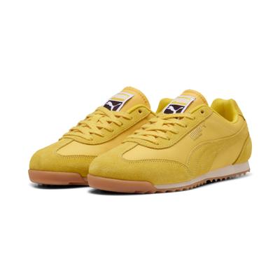 Sneaker PUMA "ARIZONA NYLON", Damen, Gr. 40,5, Textil, gelb (bright mango gelb), unifarben, Schuhe Sneaker, für vielseitige Einsätze, mit Wildleder-Overlays, sportlicher Stil
