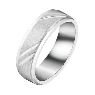 Fingerring AKZENT "Sincere Devotion, langlebig" Gr. 58, silber (silberfarbig), Fingerringe, Herren, 58, Edelstahl, Fingerring