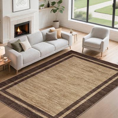 Garvee Textured Border Print Area Rug