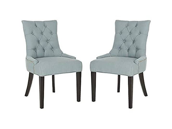 SAFAVIEH Elise Dining Stuhl (2er-Set), Polsterung, Grau/weiß,55 X 60 X 92.45 cm