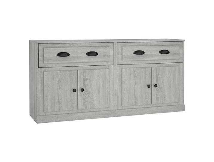 HGFDVCMR Sideboard 2er Set Grau Sonoma Holzwerkstoff 70x35,5x67,5 cm Praktisches 2er-Set Beistellschränke aus Holzwerkstoff für Wohnzimmer und Schlafzimmer mit reichlich Stauraum.