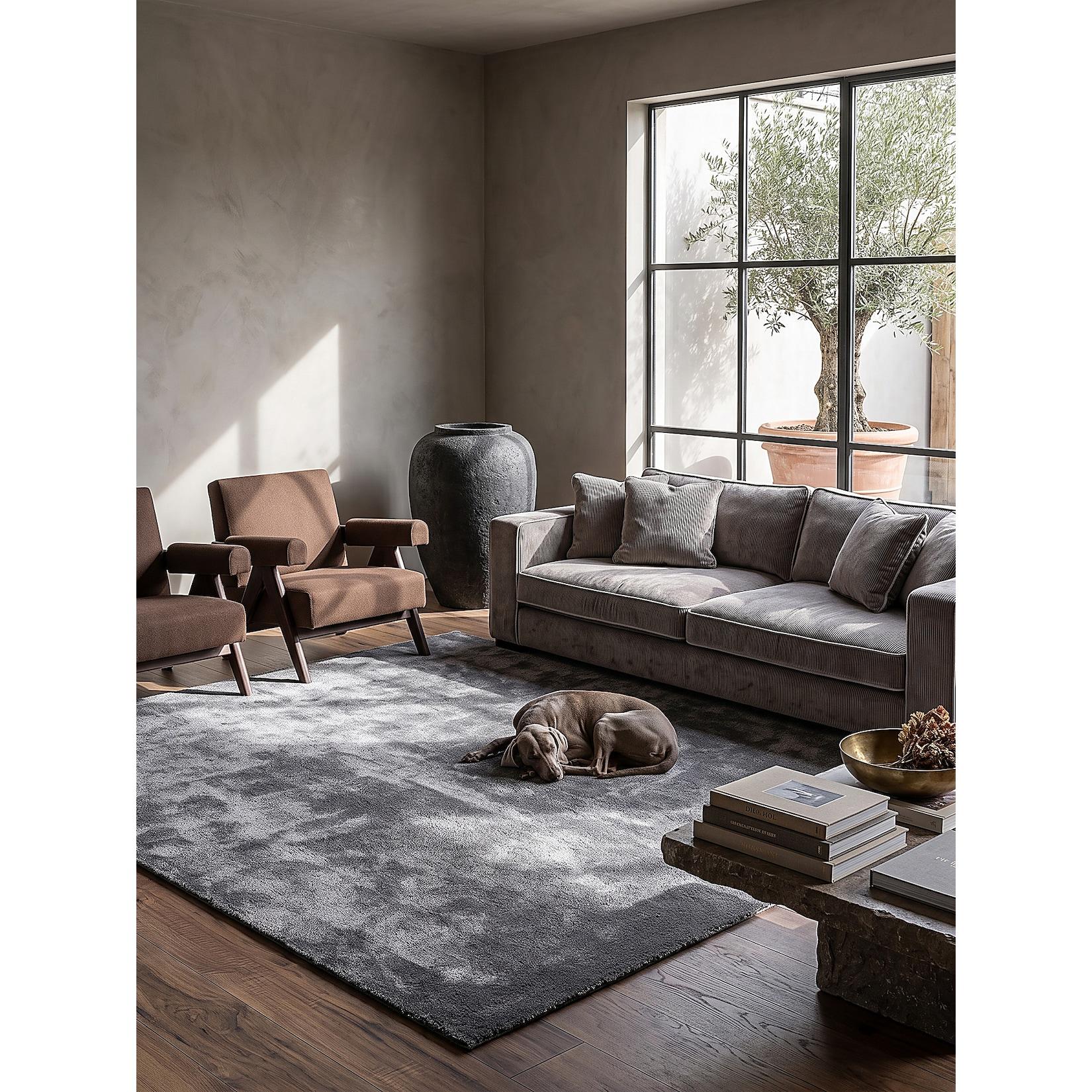 Teppich Hochflor Anthrazit 240x240 cm - ALDAN Kadima Design