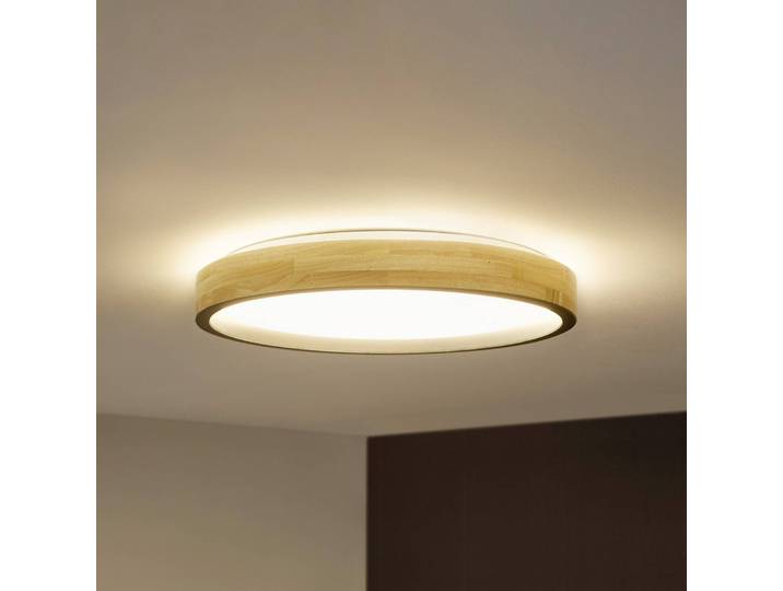 OSRAM Deckenlampe ORBIS MARIANO, dimmbar, Holz hell, für Wohn- / Esszimmer, Metall, Modern, Deckenlampe