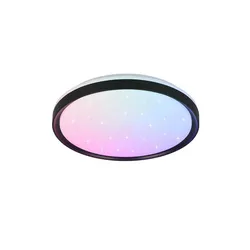 RGB LED Deckenleuchte Wohnzimmerlampe schwarz Dimmbar Starlight Nachtlicht D39cm
