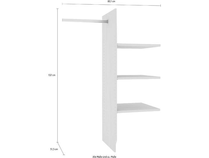 Inneneinteilung WIEMANN, grau (treeline (gräulich)), B:80,1cm H:137cm T:51,5cm, Holzwerkstoff, Schrankinneneinteiler, Inneneinteilung