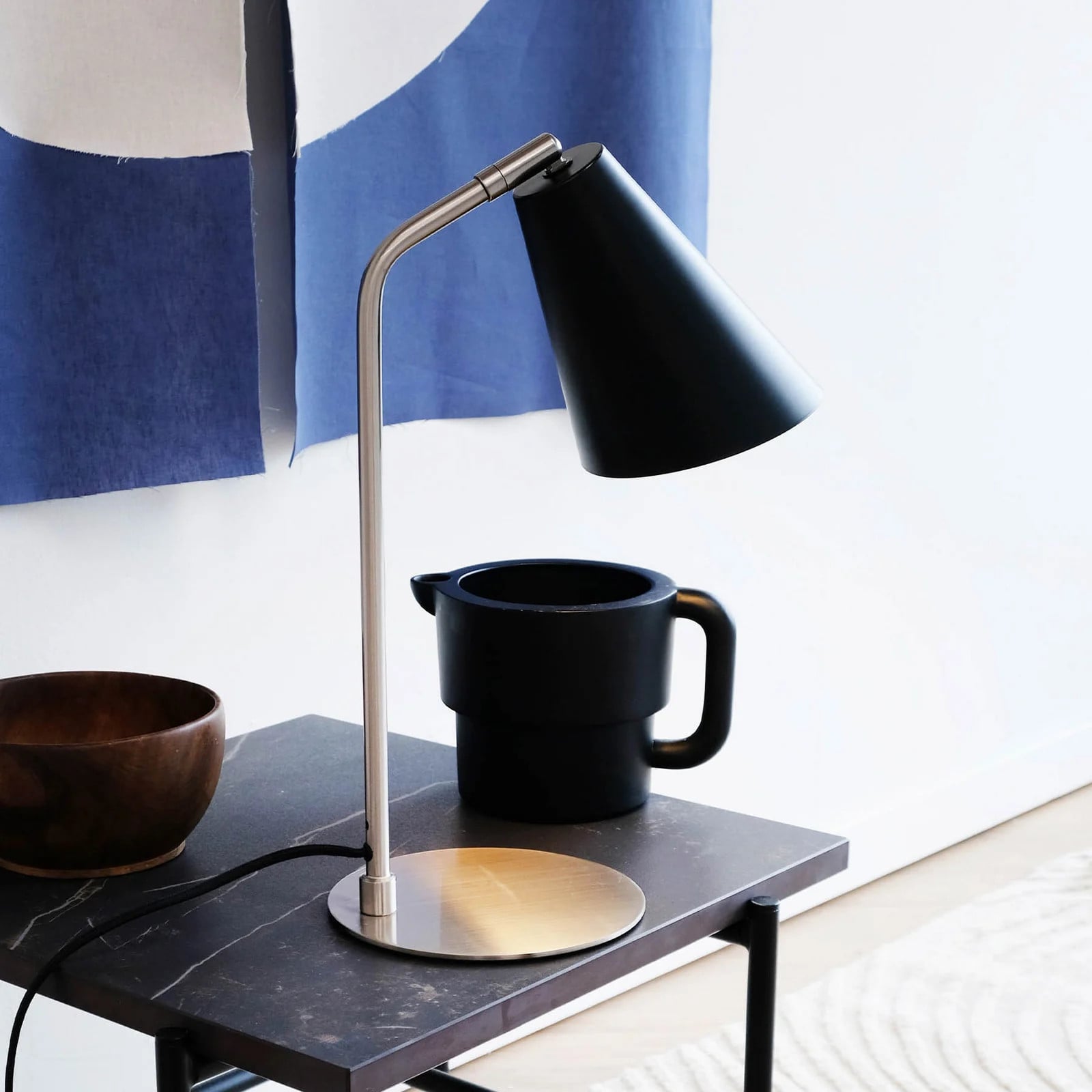 Dyberg Larsen Oswald Tafellamp Black/Steel met lampenkap