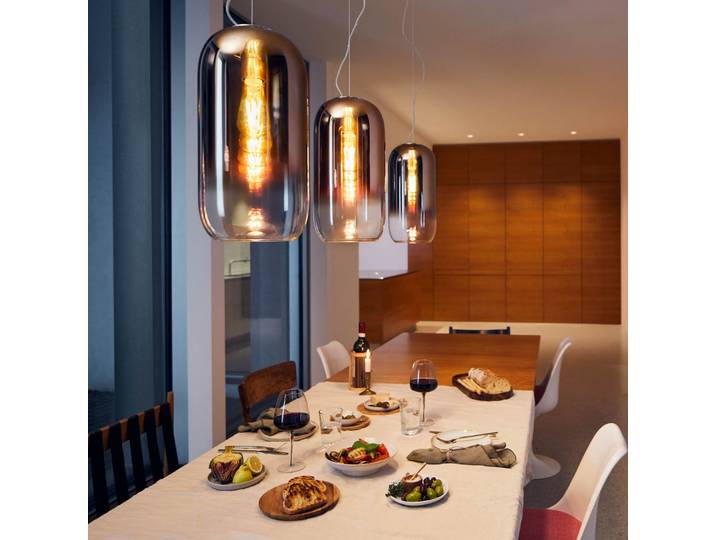 Gople Pendelleuchte Copper/Black - Artemide - Wohnzimmer - Design - Glas - Einflammig