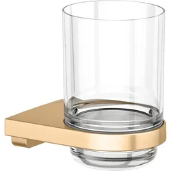 KEUCO Moll Glashalter 12750259000 mit Echtkristall-Glas, Messing gebürstet