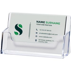 Helit Visitenkartenhalter H23509, the helpdesk, aus Kunststoff, transparent, 1 Fach für 50 Karten
