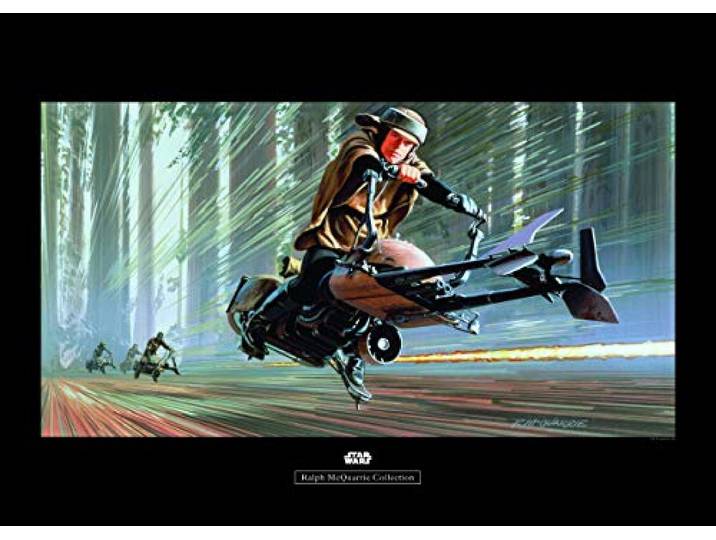 Komar Wandbild Star Wars Classic RMQ Endor Speeder Kinderzimmer, Jugendzimmer, Dekoration, Kunstdruck ohne Rahmen WB138-70x50 Größe: 70 x 50 cm (Breite x Höhe)