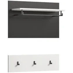 Ebuy24 Canu Wandgarderobe 3 Haken weiß, grau.