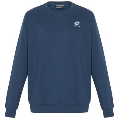 Sweater LOTTO, Herren, Gr. L (52/54), blau (marineblaus), 80% Cotton, 20% Polyester, unifarben, regular fit, Rundhals, Rippbündchen, Sweatshirts Sweater, - mit kleiner Logostickerei