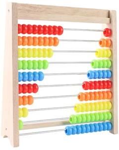 Inspire Curations Wooden Abacus For Kids Montessori Counting Toy With Rainbow Counting Beads set 1