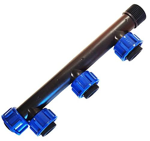 Dripio Verdeelstuk voor irrigatiesystemen met 3 uitgangen en draaibaar schroefdraad, 2,5 cm (1 inch)