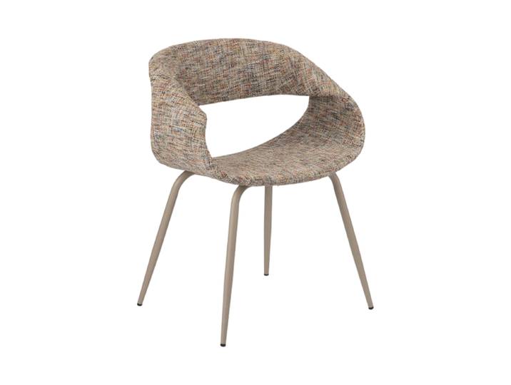 Design Stuhl „Whale“ mit Armlehnen Retro Beige Global Interiors