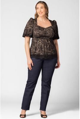 KIYONNA Winsome Sweetheart Lace Peplum Top