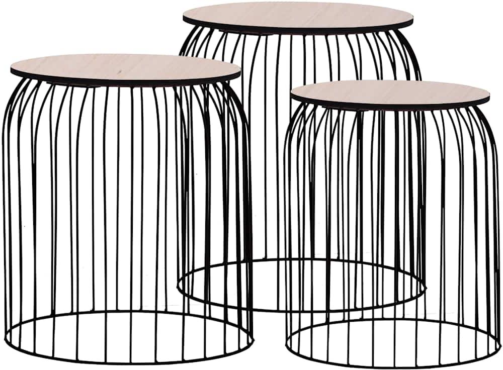 vidaXL Tables basses 3 pcs Noir