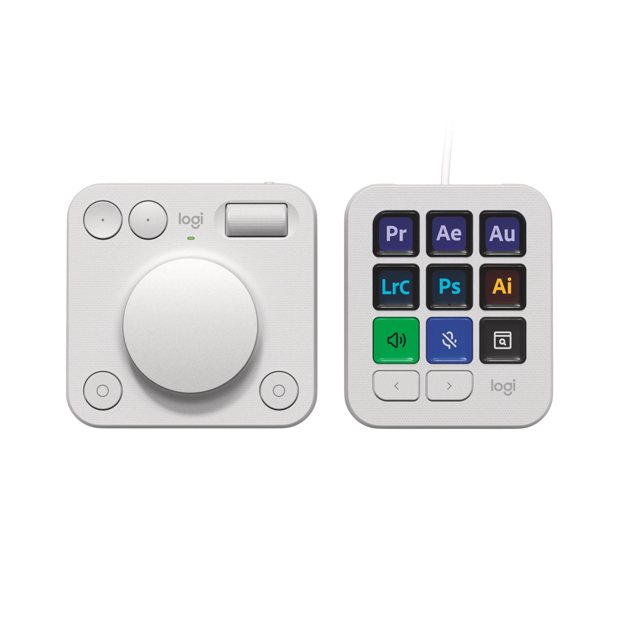 Logitech MX Creative Console Pale Grey - MX Creative Dialpad, MX Creative Keypad, USB-C, Unterstützt Logi Options+ 920-012932