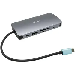 i-tec Nano Dock (USB-C, 10 Ports), Dockingstation + USB Hub, Grau