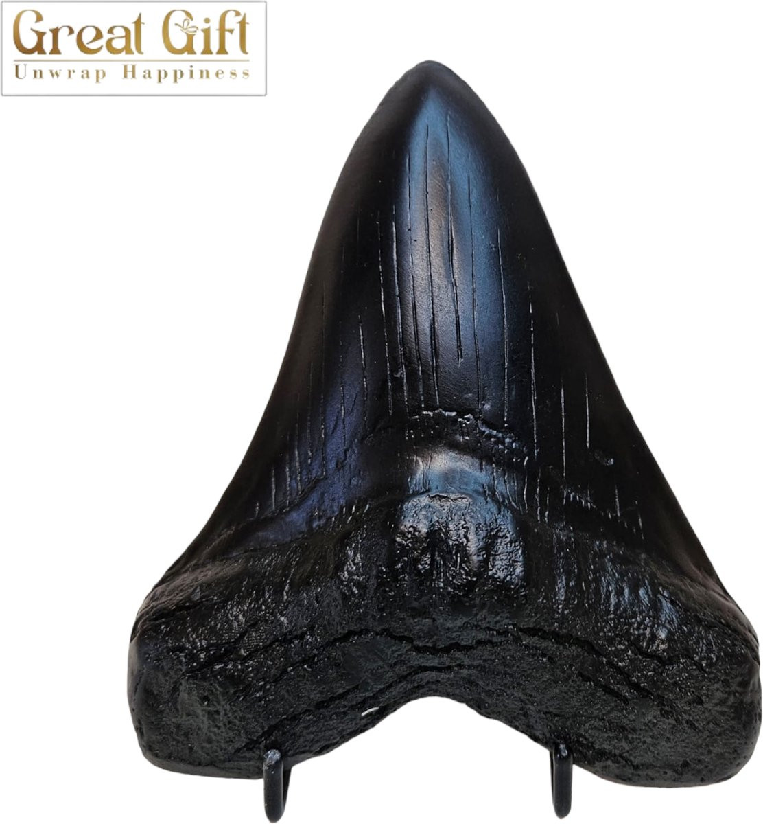 GreatGift Megalodon tand replica zwart - 14 cm