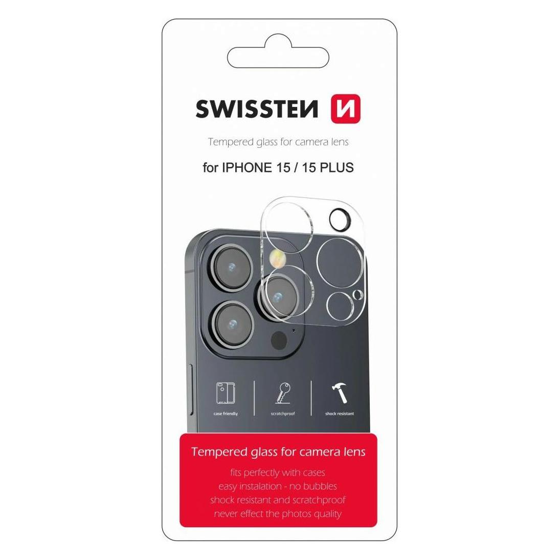 Swissten Camera glass Apple iPhone 15/15 Plus (1 Stk., Apple iPhone 15, Apple iPhone 15 Plus) (94500109)