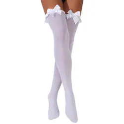 Overknee-Feinstrümpfe "Schleife", weiß