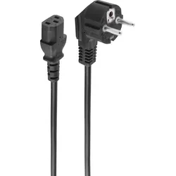SHVP BS60006-3 - Schutzkontakt 90°/ Kaltgerätebuchse, CEE7/7-C13, 3m