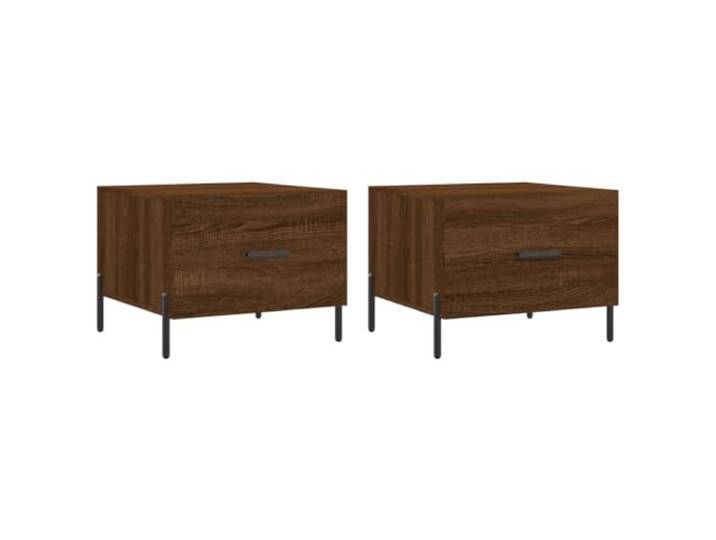 Couchtische, 2-teilig, Holz, mit Schublade, 50 x 50 x 40 cm, Braun