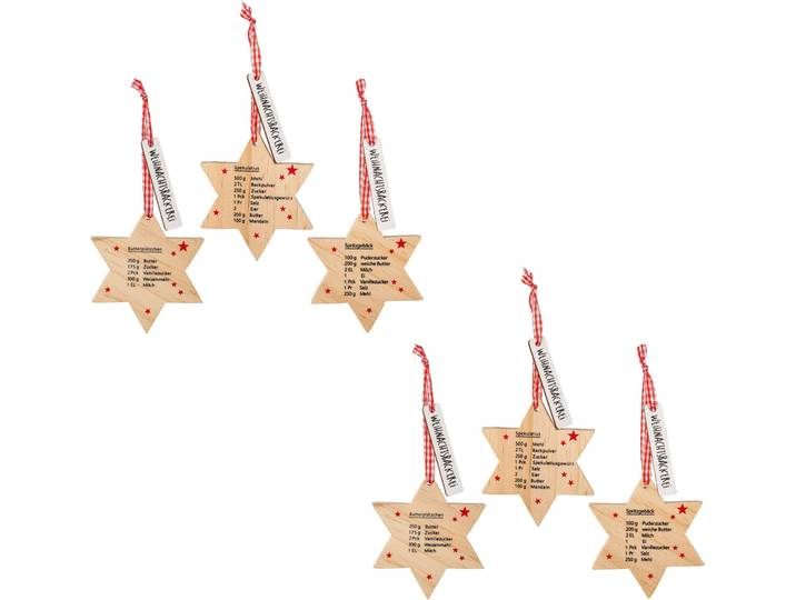 Dekohänger CREATIV HOME Deko-Hänger Weihnachtsbäckerei , natur, B:10,5cm H:11,5cm T:0,7cm, Holzwerkstoff, Dekohänger, Dekohänger, mit 3 Plätzchen-Motiven